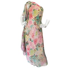 c.1983 Documented Mollie Parnis Silk & Sequin Gown