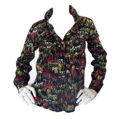 1970s Floral Print Yves Saint laurent Cotton Top
