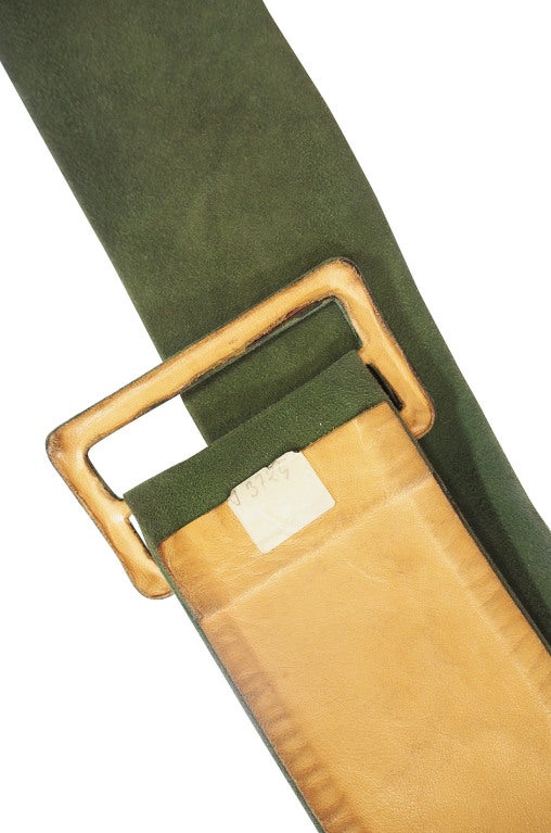 1960s Rare Philippe Venet Green Coat & Belt For Sale 5