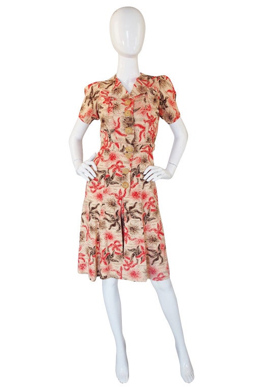 1940s Starfish Playsuit  Dress with Shorts!