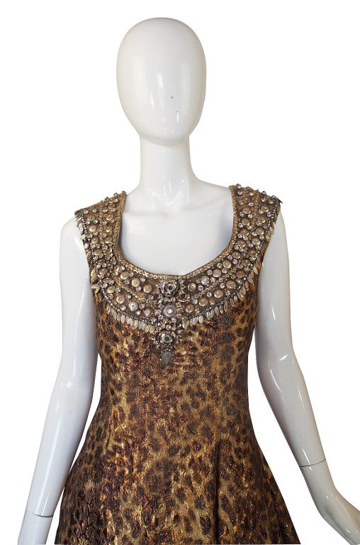 Recent Naeem Khan Beaded Leopard Dress In Excellent Condition For Sale In Rockwood, ON