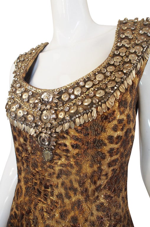 Recent Naeem Khan Beaded Leopard Dress For Sale 2