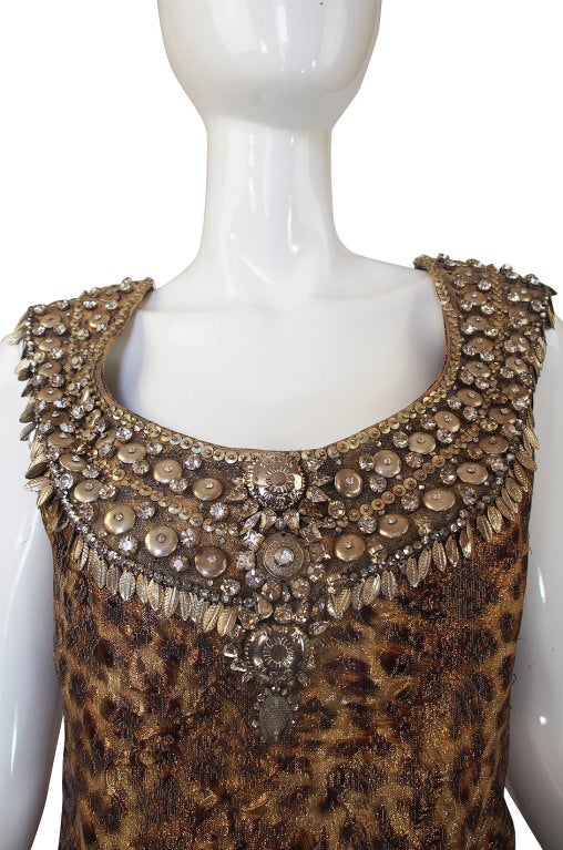 Recent Naeem Khan Beaded Leopard Dress For Sale 3