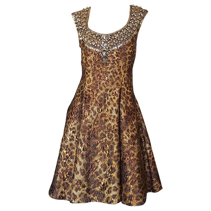 Recent Naeem Khan Beaded Leopard Dress For Sale