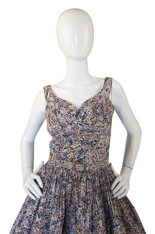 1950s Suzy Perette Spring Silk Dress For Sale 1