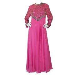 Vintage 1960s George Allen Silk Chiffon Gown
