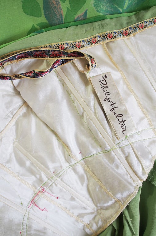 1950s Philip Hulitar Strapless Silk Dress & Skirted 1/2 Jacket 5