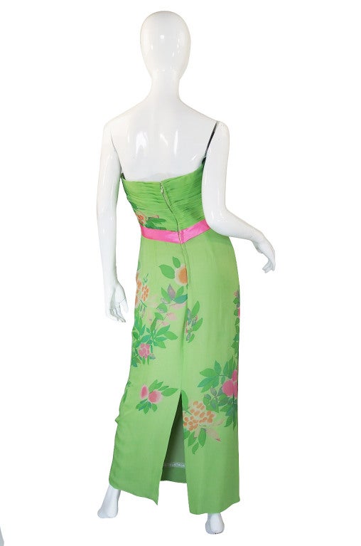 Pink 1950s Philip Hulitar Strapless Silk Dress & Skirted 1/2 Jacket