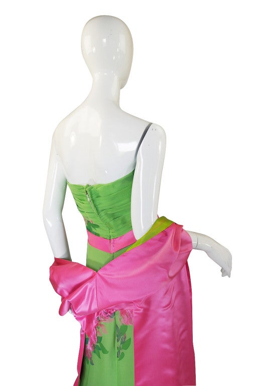 1950s Philip Hulitar Strapless Silk Dress & Skirted 1/2 Jacket 4