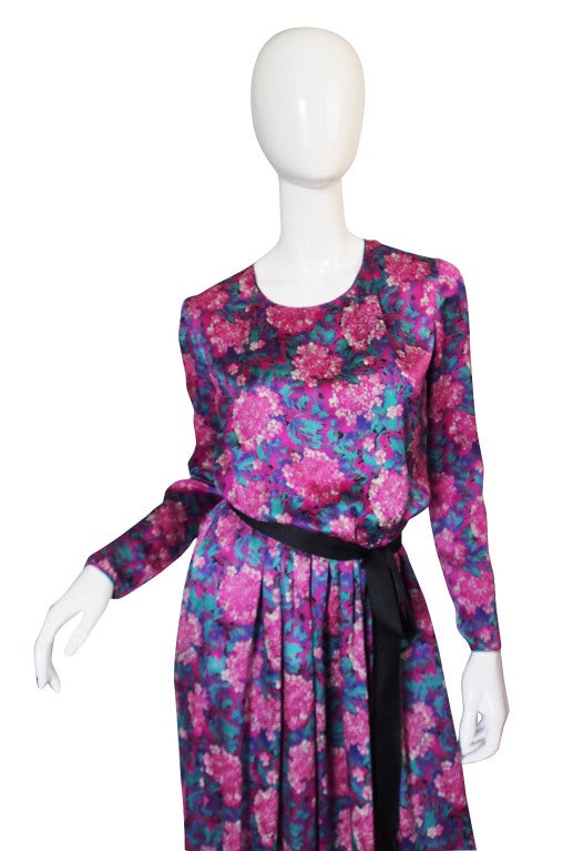 1970s Chanel Silk Satin Maxi Dress 1