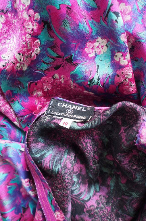 1970s Chanel Silk Satin Maxi Dress 5