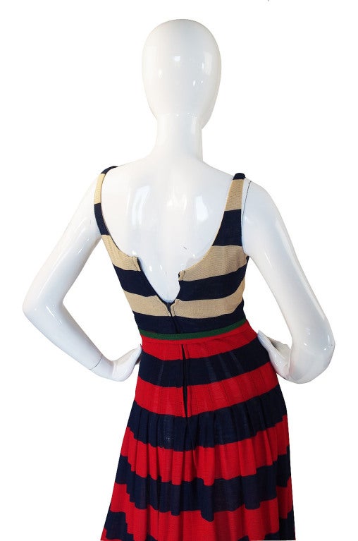 1970s Lanvin Striped Knit Maxi Dress 2