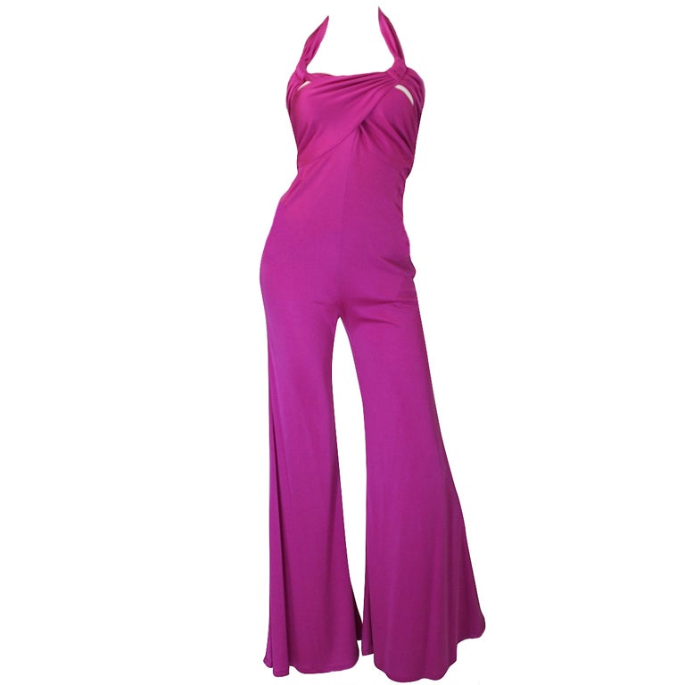1990s Silk Jersey Valentino Jumpsuit For Sale