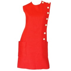 Vintage 1960s Orange Norman Norell Dress