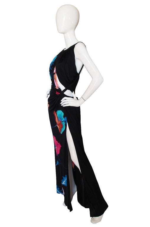 1990s Versace Couture Cut Out Gown In Excellent Condition In Rockwood, ON
