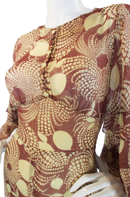 1960s Ruffled Gina Fratini Maxi Dress 5