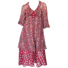 1970s Ossie Clark & Birtwell Pineapple Dress 11