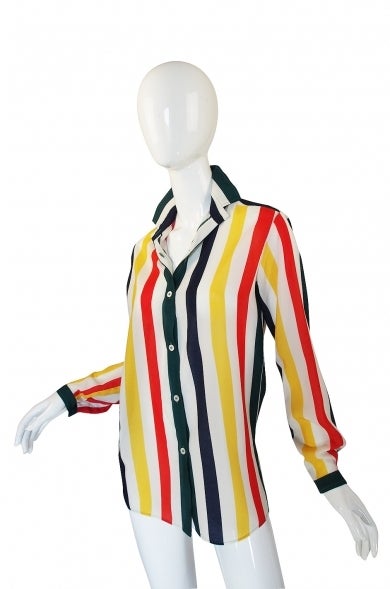 Women's 1977 Christian Dior Striped Top For Sale
