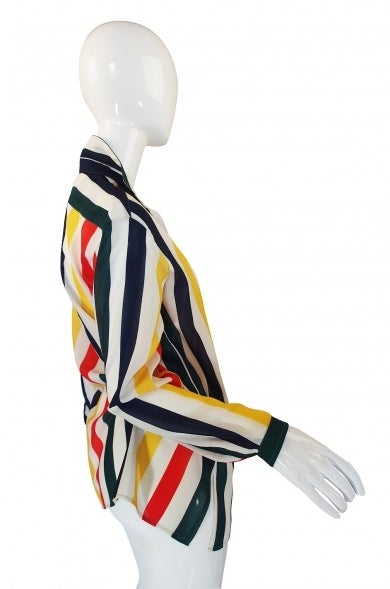 1977 Christian Dior Striped Top For Sale 1