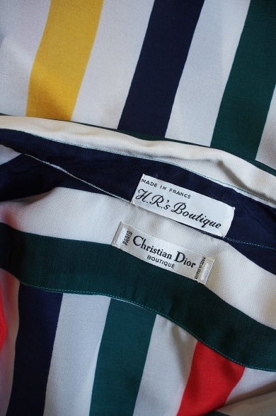 1977 Christian Dior Striped Top For Sale 2