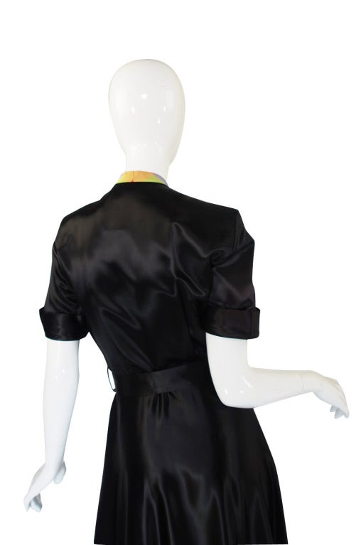 1940s Slipper Satin & Taffeta Plaid Gown For Sale 1