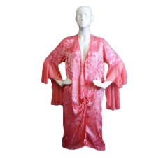 1920s Pink Silk Peignoir Or Dress