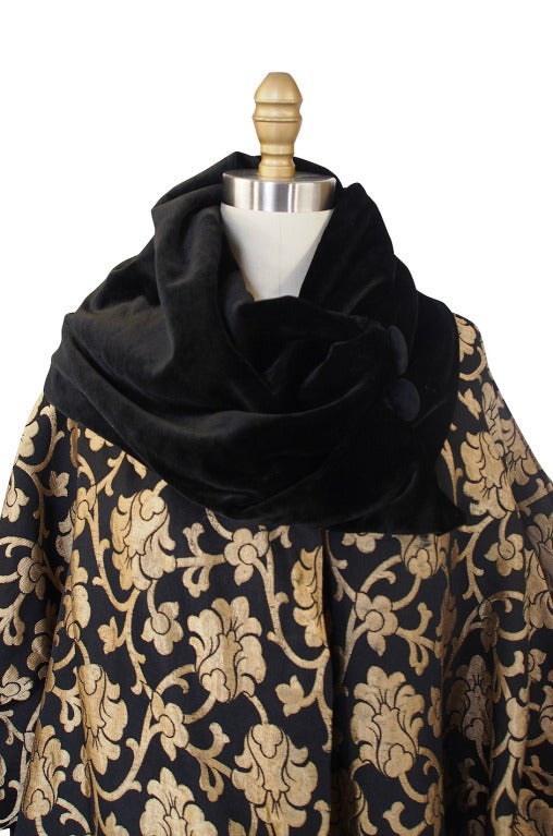 1920s Gold Lame Flapper Cocoon Coat 1