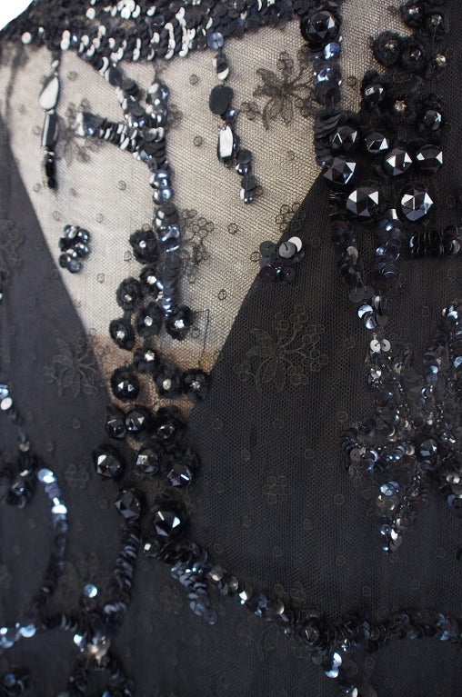 1920s Incredible Lace Bead and Sequin Gown at 1stDibs