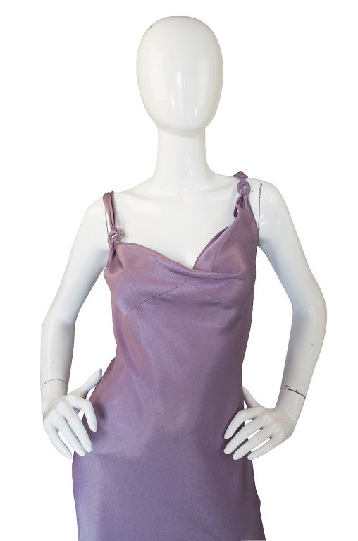Gray 1997 Collection John Galliano Bias Cut Lilac Slip Dress