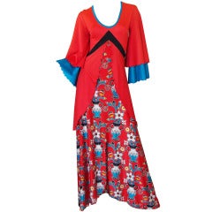 1971 Red Giorgio Sant' Angelo Medieval Collection Dress 11