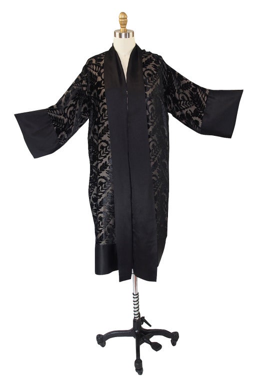 Women's 1920s Silk Devore & Chiffon Flapper Robe