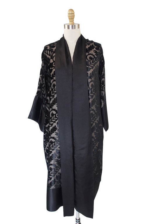 1920s Silk Devore & Chiffon Flapper Robe 2