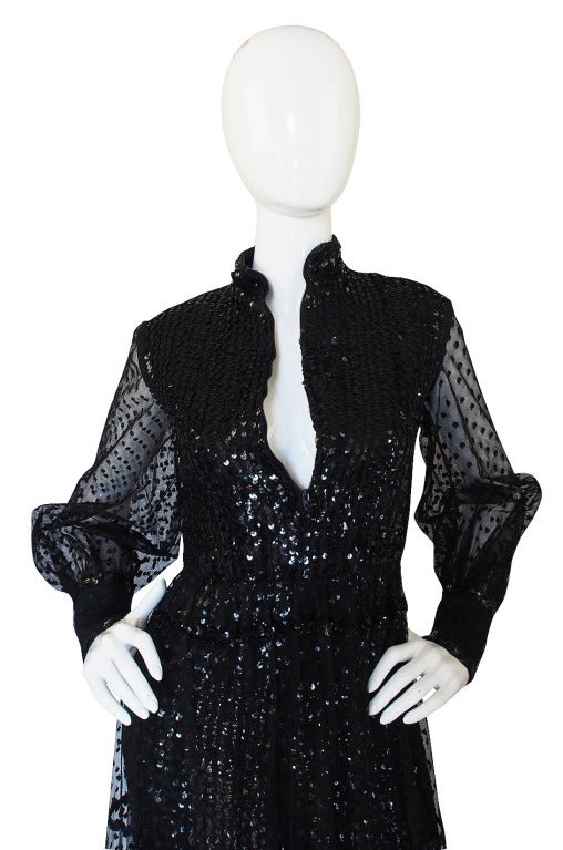 1960s Oscar De La Renta Sequin Jumpsuit In Excellent Condition In Rockwood, ON