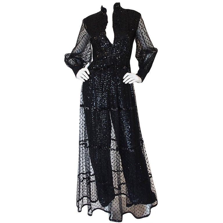 1960s Oscar De La Renta Sequin Jumpsuit