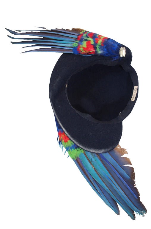 1930/40s Bes Ben Feather & Felt Hat 1