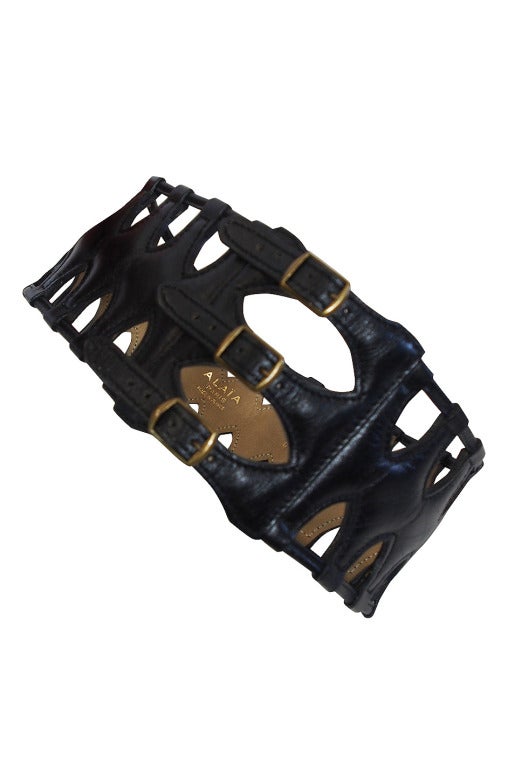 1980s Alaia Leather Cut Out Belt 65
