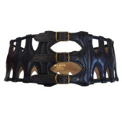 1980s Alaia Leather Cut Out Belt 65