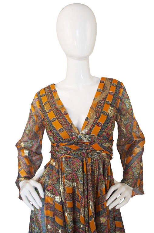 Women's 1970s Handkerchief Hem Bill Blass Gown