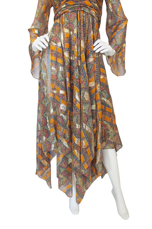 1970s Handkerchief Hem Bill Blass Gown 5