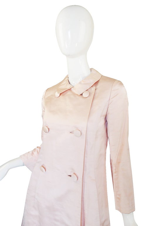 Women's 1960s Pink Silk Malcolm Starr Coat
