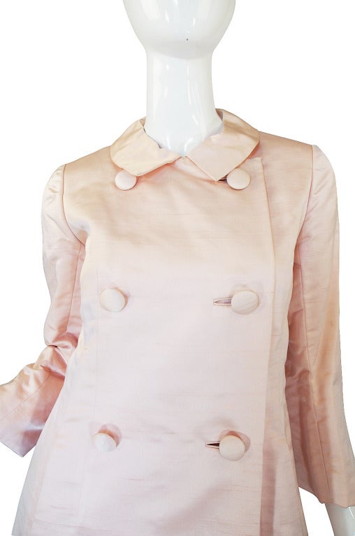 1960s Pink Silk Malcolm Starr Coat 2