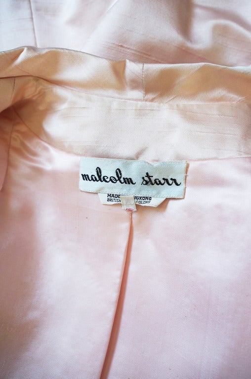 1960s Pink Silk Malcolm Starr Coat 3