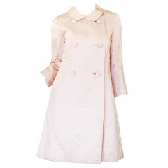 Vintage 1960s Pink Silk Malcolm Starr Coat
