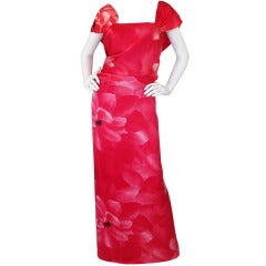 Vintage 1980s Fine Silk Hanae Mori Pink Gown