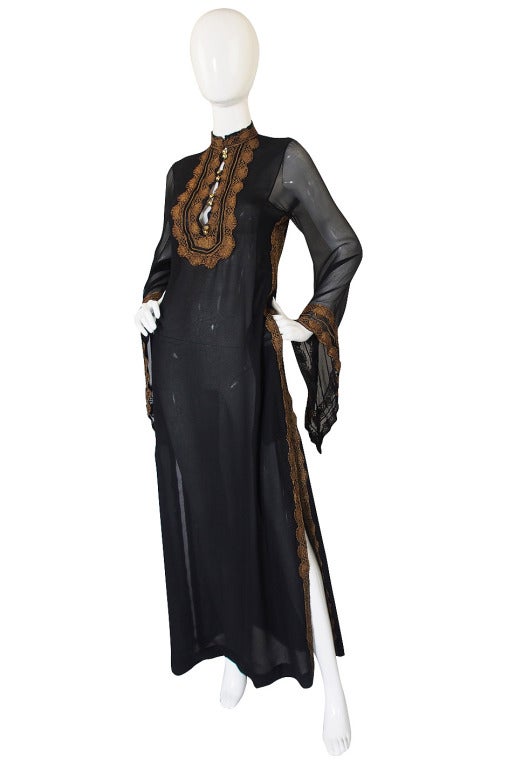 Important & Early 1968 Thea Porter Caftan Dress In Excellent Condition In Rockwood, ON