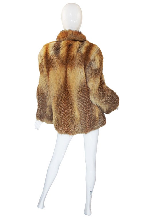 One of the holy grails for the Biba collector is this iconic natural fox fur jacket! It has a strong nod to the 40s in is cut - typical of this era - and it is in amazing shape! The shoulders are strong but cut slim - you can see that definite Biba