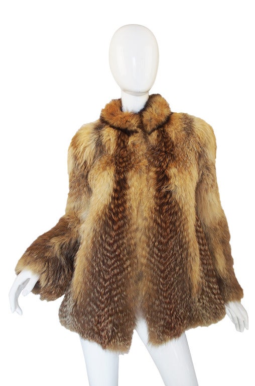Stunning 1970s Biba Fox Fur Jacket In Excellent Condition In Rockwood, ON