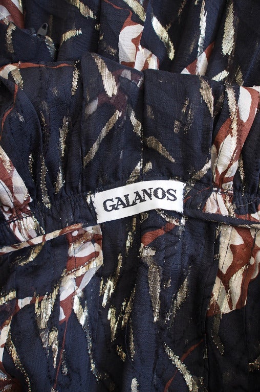 1970s Silk & Gold Thread Galanos Gown 6