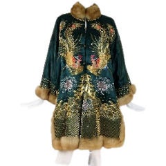 Vintage 1960s Embroidered Sable & Mink Coat