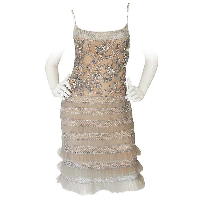 1990s Fine Bead and Sequin Valentino Dress at 1stDibs